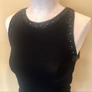 Adrienne Vittadini beaded sleeveless top Sz S
